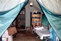 Inside the tents