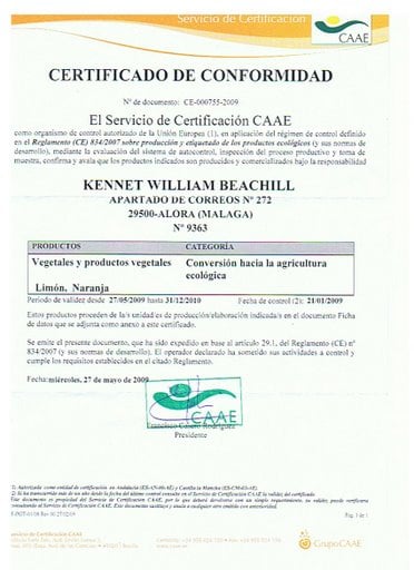 3.b. - Organic Agriculture Certificate